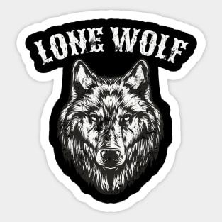 Lone Wolf Full Moon Biker Men Gift Sticker